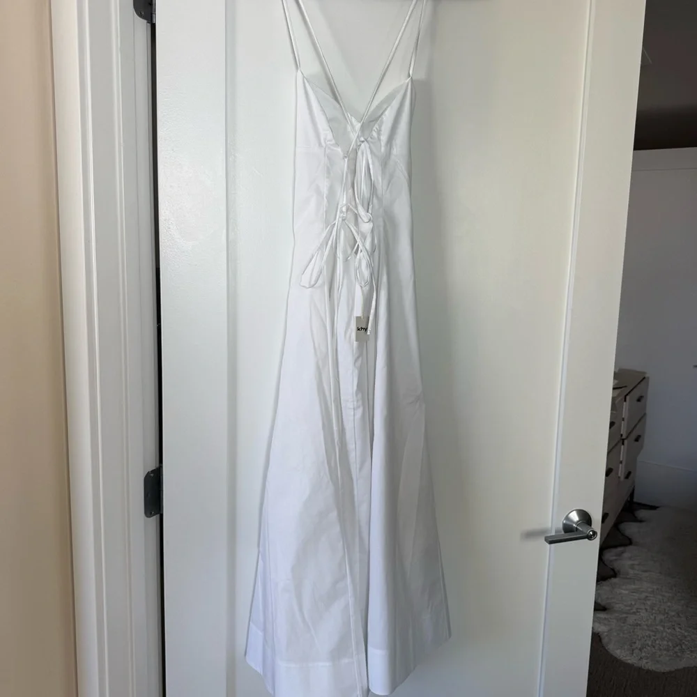 KHY NWT POPLIN LOW BACK MIDI DRESS - Picture 12 of 16